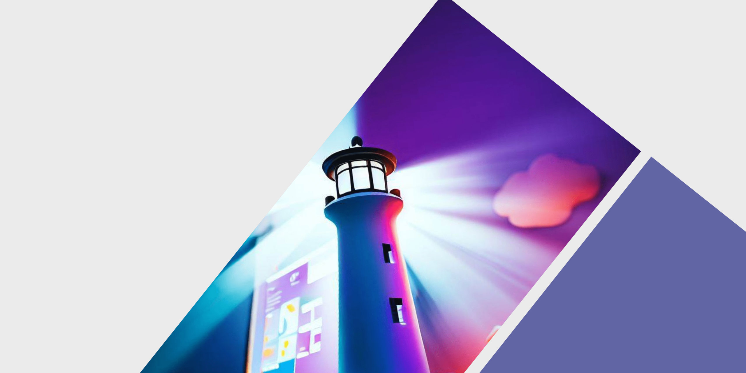 Bright red and white themed Microsoft 365 Lighthouse shining light on Bing